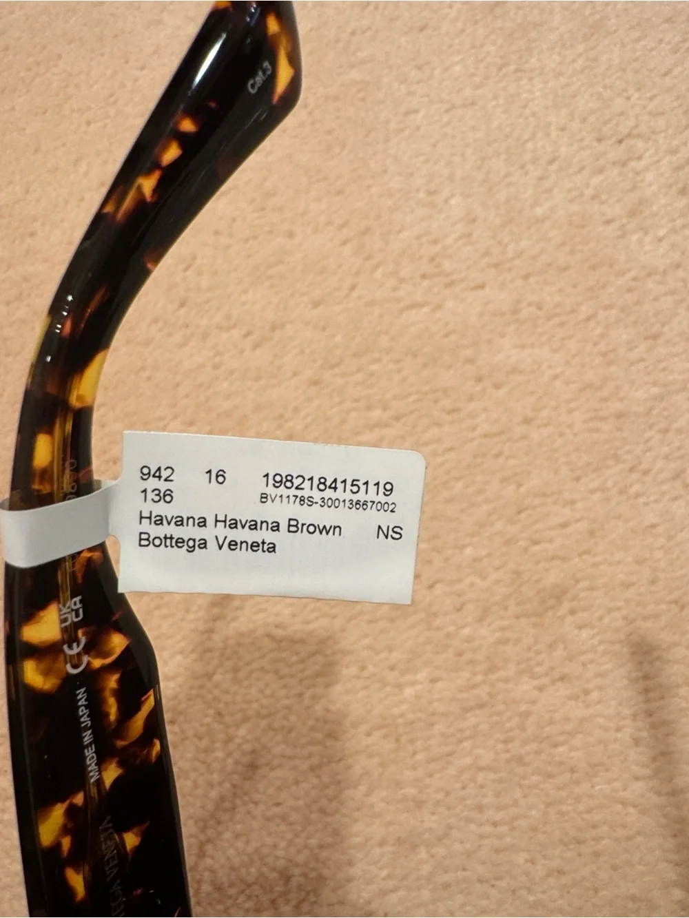 Bottega Veneta Tortoiseshell Square Sunglasses in Brown and Amber